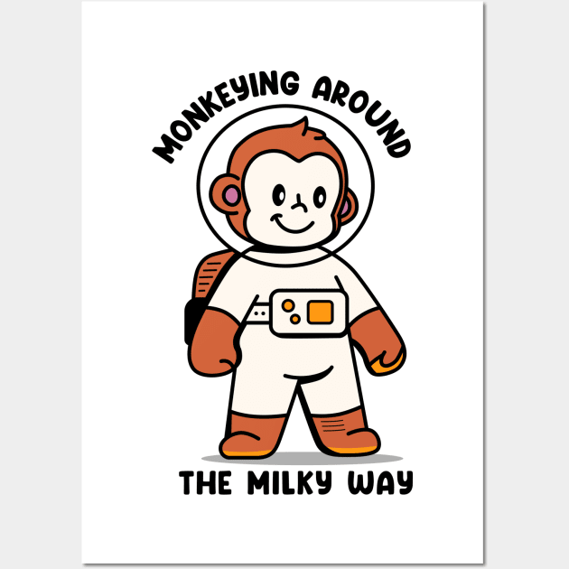 Monkeying around the milky way Wall Art by Peazyy